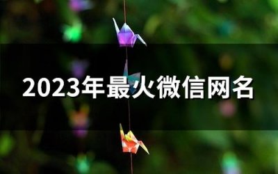 ​2025年最火微信网名(精选154个)
