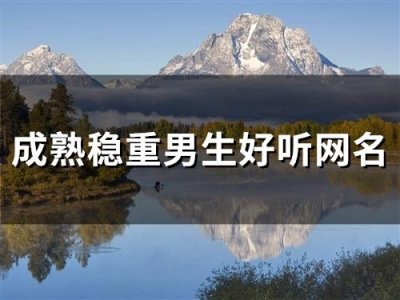 ​成熟稳重男生好听网名(精选146个)
