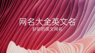 ​网名大全英文名(好听的英文网名)