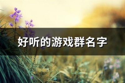 ​好听的游戏群名字(共362个)
